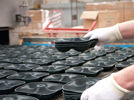 Waste from cardboard box production is used to make soft produce trays