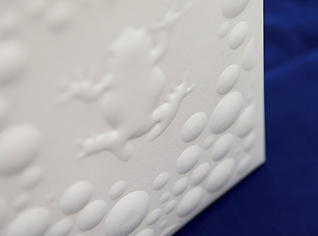Cybercard’s “super-embossing” capability allows 3d shapes to be incorporated