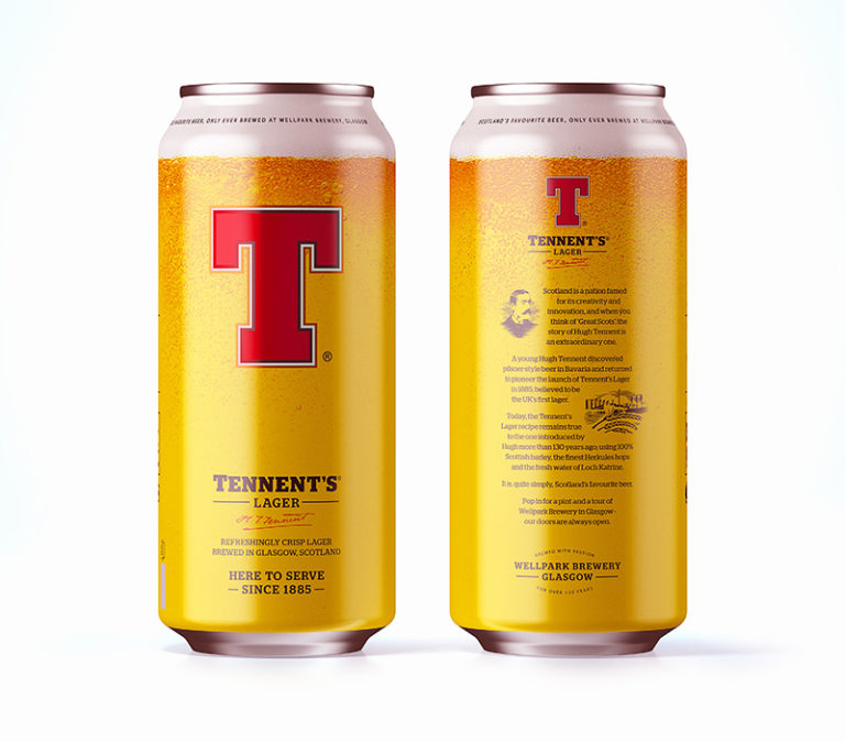 Tennent's Lager "celebrates the liquid on the inside" with new can