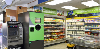 Reverse vending machine in store