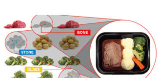 food in tray & diagram