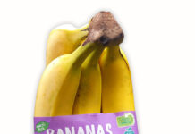 Bananas with paper band